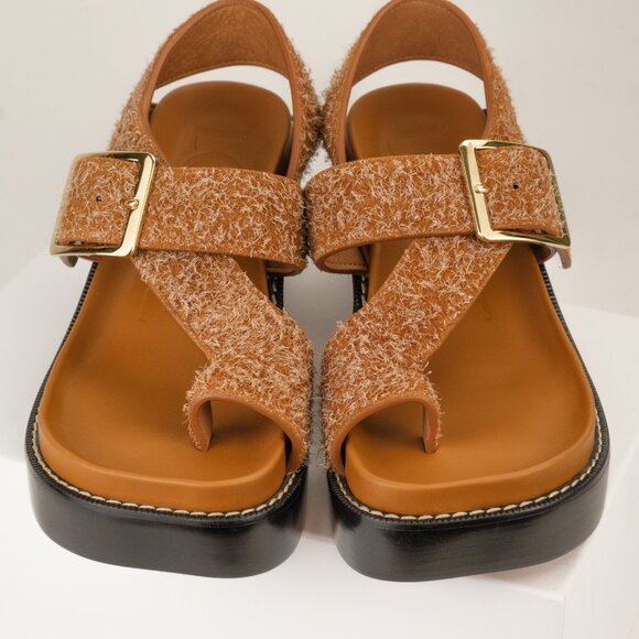 Loewe 70mm ‘Ease’ Platform Sandals, Brushed Suede, Tan, EU 38 - Picture 3 of 11